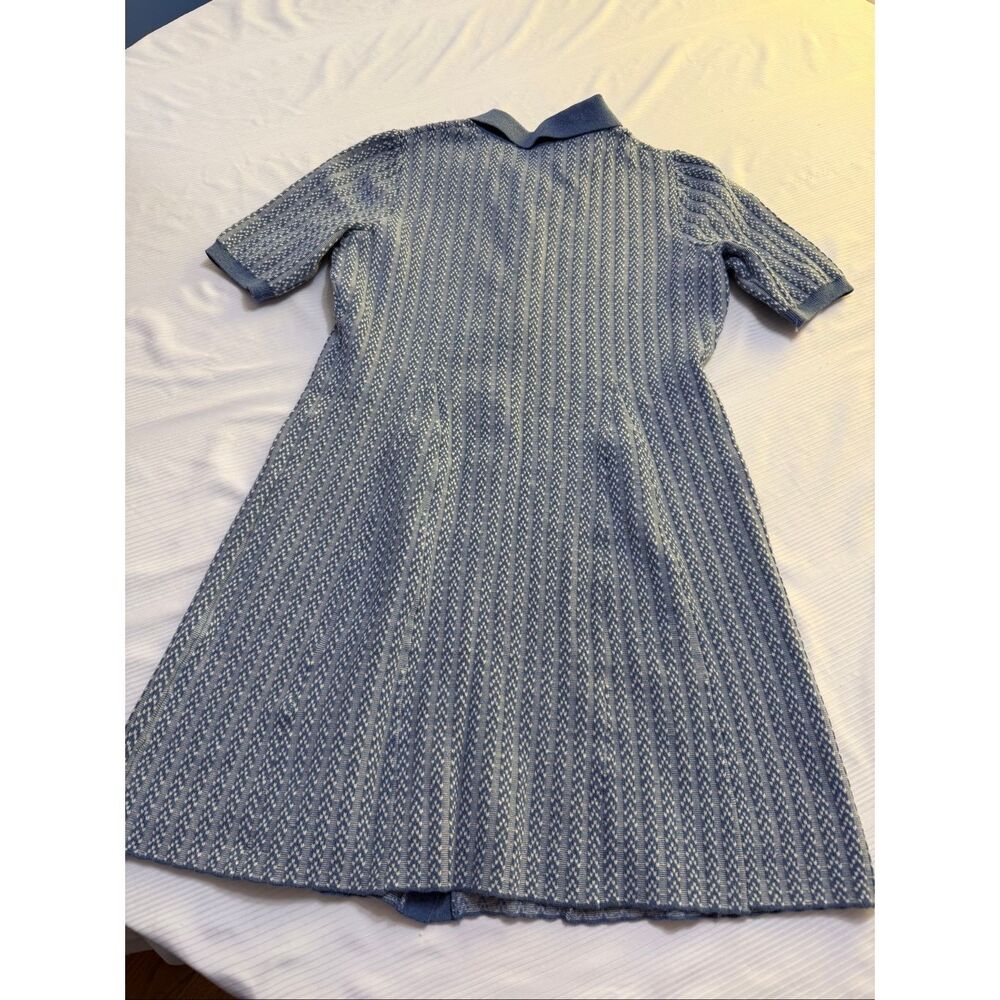 Marine Layer Alice Textured Blue Polo Dress Size Small - Picture 7 of 8